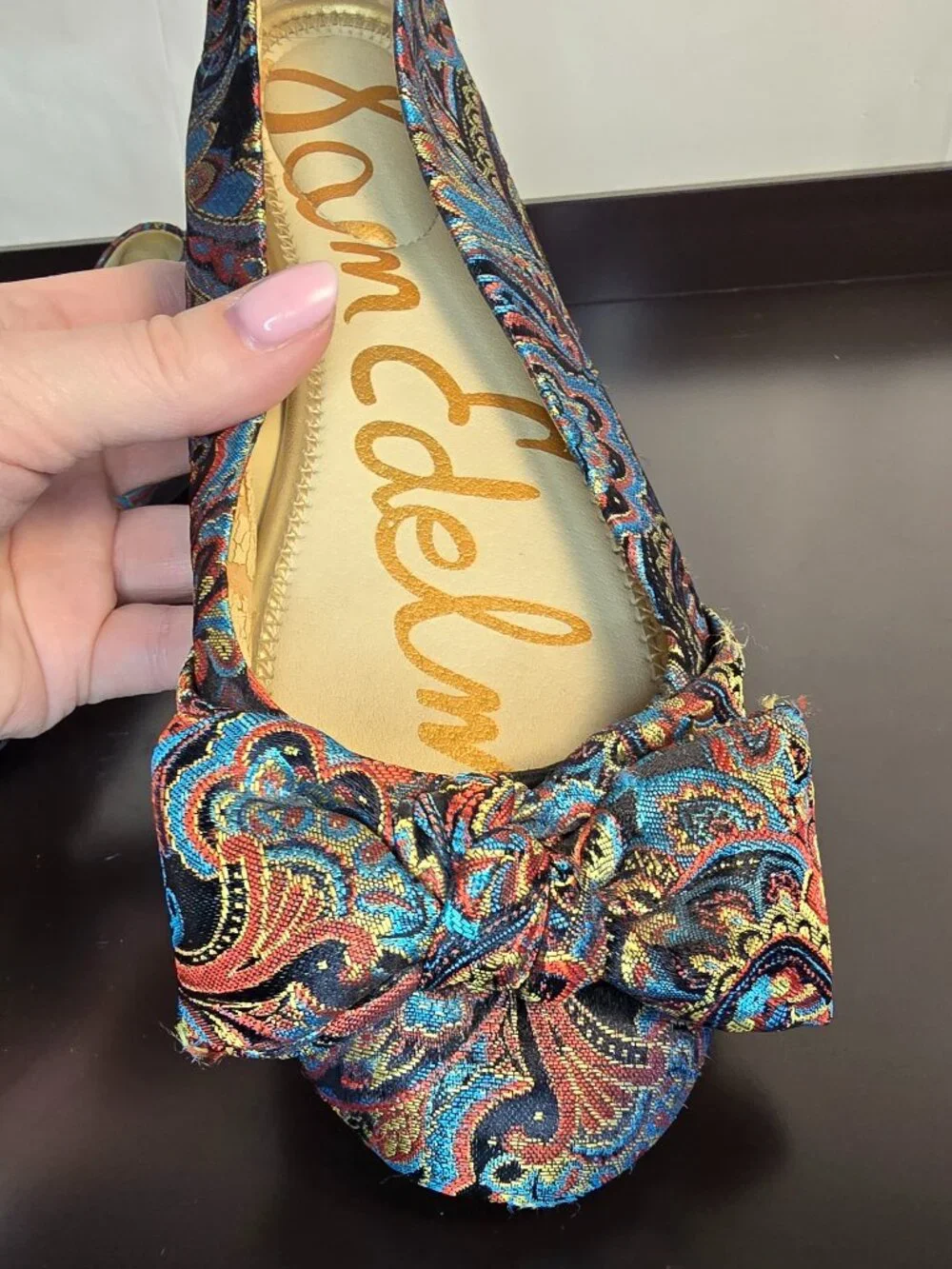 Sam Edelman Franny Bow Paisley Ballet Flats Size 7